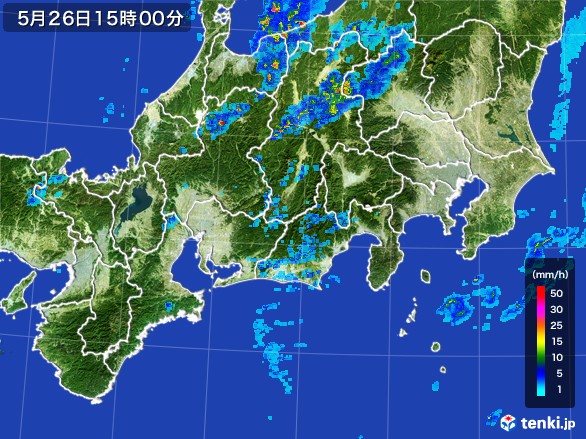 東海地方の雨雲レーダー(2017年05月26日)