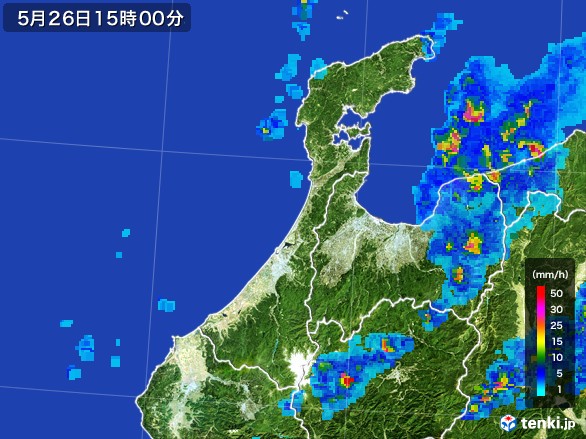 石川県の雨雲レーダー(2017年05月26日)