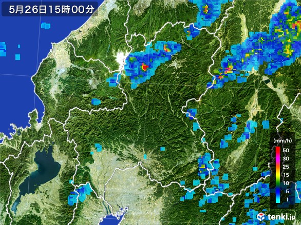 岐阜県の雨雲レーダー(2017年05月26日)