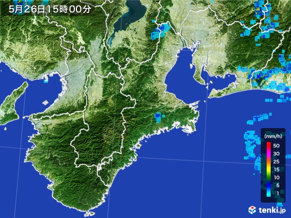 三重県の雨雲レーダー(2017年05月26日)