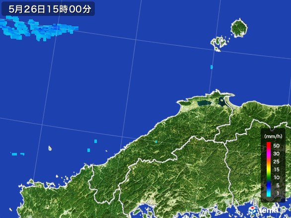 島根県の雨雲レーダー(2017年05月26日)