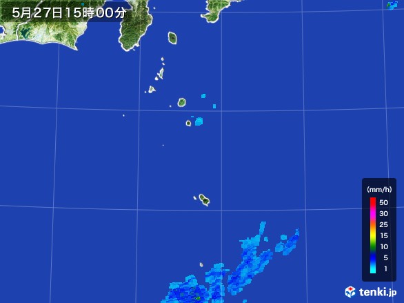 伊豆諸島(東京都)の雨雲レーダー(2017年05月27日)