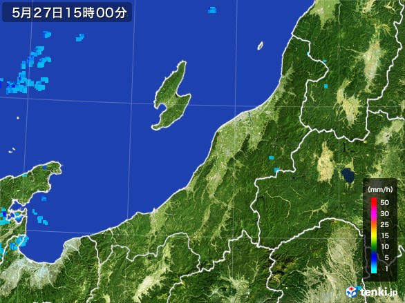 新潟県の雨雲レーダー(2017年05月27日)