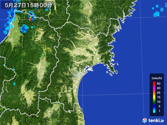 宮城県の雨雲レーダー(2017年05月27日)