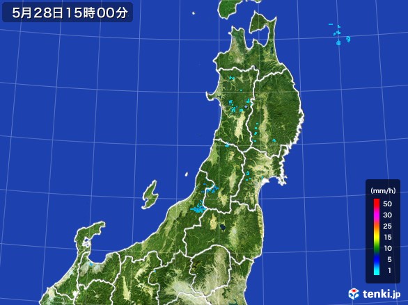 東北地方の雨雲レーダー(2017年05月28日)