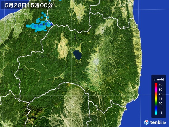 福島県の雨雲レーダー(2017年05月28日)