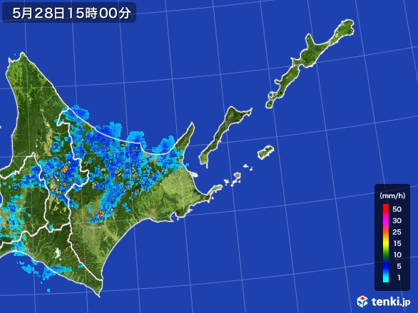 道東の雨雲レーダー(2017年05月28日)