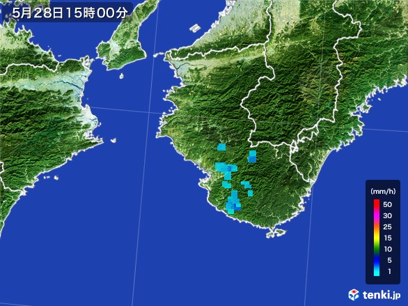 和歌山県の雨雲レーダー(2017年05月28日)