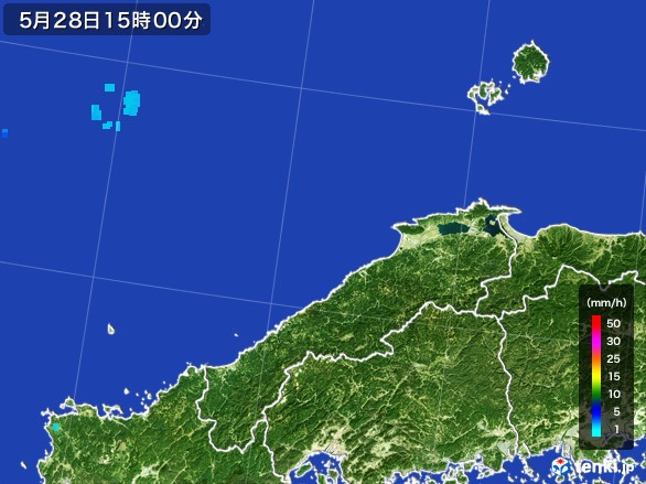島根県の雨雲レーダー(2017年05月28日)