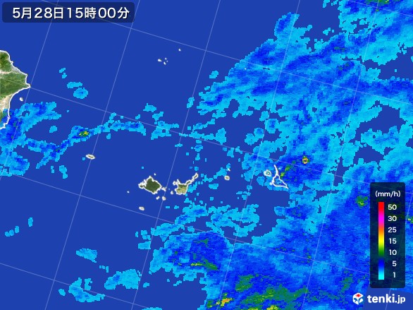 宮古・石垣・与那国(沖縄県)の雨雲レーダー(2017年05月28日)