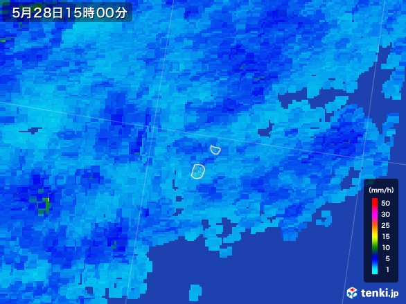 南大東島(沖縄県)の雨雲レーダー(2017年05月28日)