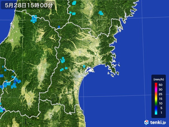 宮城県の雨雲レーダー(2017年05月28日)