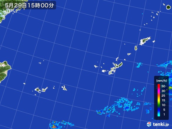 沖縄地方の雨雲レーダー(2017年05月29日)