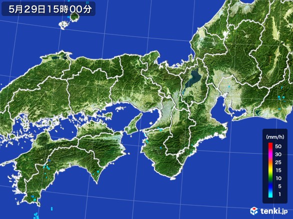 近畿地方の雨雲レーダー(2017年05月29日)
