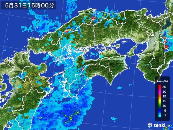 四国地方の雨雲レーダー(2017年05月31日)