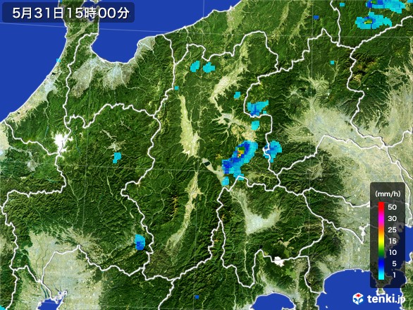 長野県の雨雲レーダー(2017年05月31日)