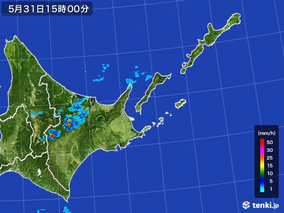 道東の雨雲レーダー(2017年05月31日)