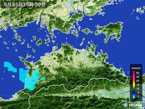 香川県の雨雲レーダー(2017年05月31日)
