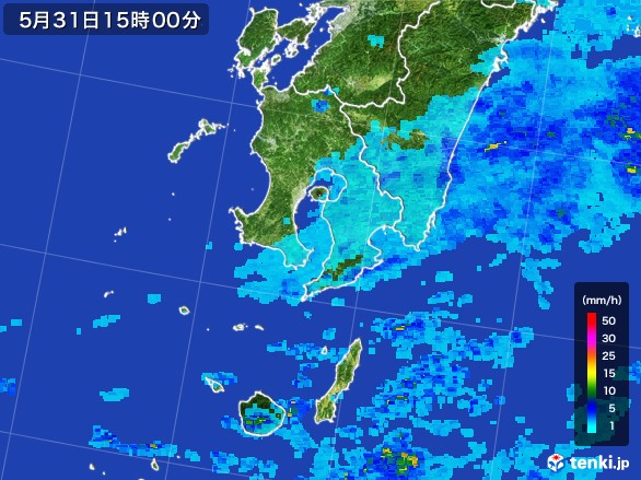 鹿児島県の雨雲レーダー(2017年05月31日)