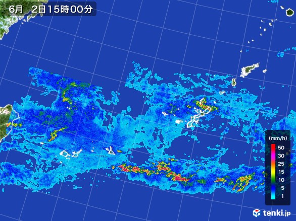 沖縄地方の雨雲レーダー(2017年06月02日)