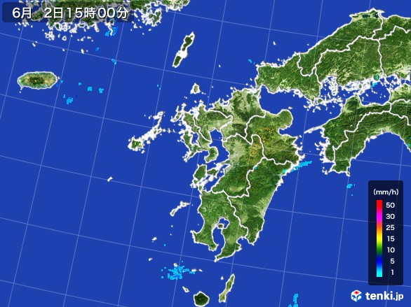 九州地方の雨雲レーダー(2017年06月02日)