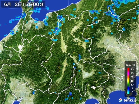 長野県の雨雲レーダー(2017年06月02日)