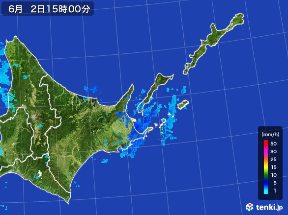 道東の雨雲レーダー(2017年06月02日)