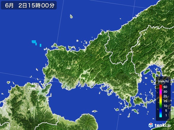 山口県の雨雲レーダー(2017年06月02日)