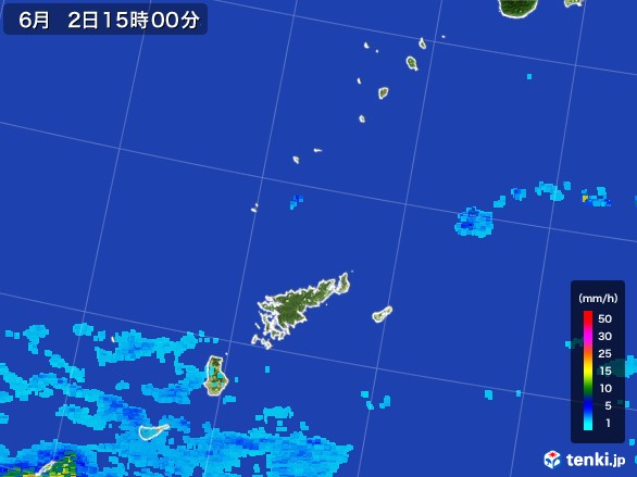 奄美諸島(鹿児島県)の雨雲レーダー(2017年06月02日)