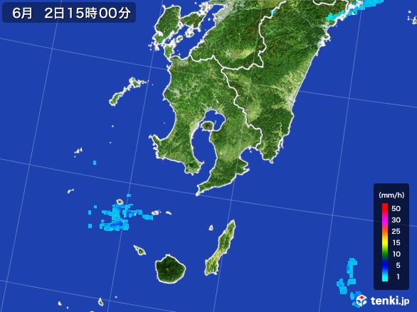 鹿児島県の雨雲レーダー(2017年06月02日)