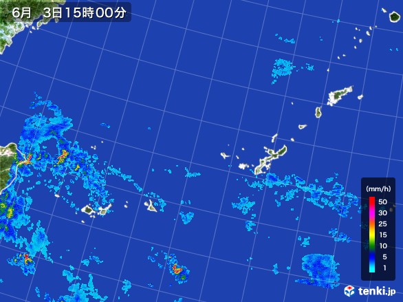 沖縄地方の雨雲レーダー(2017年06月03日)