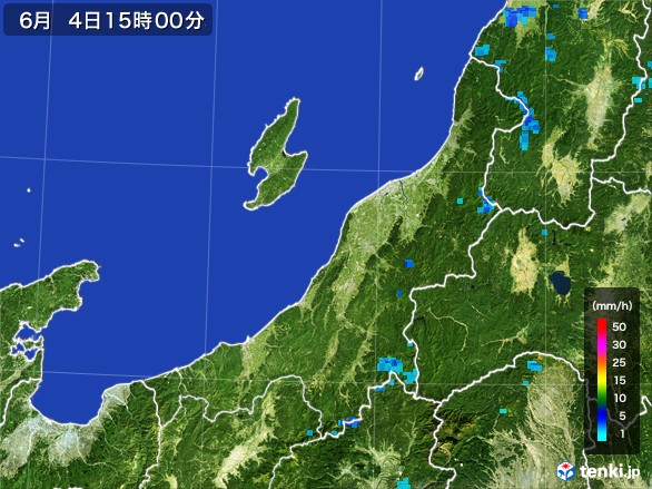 新潟県の雨雲レーダー(2017年06月04日)