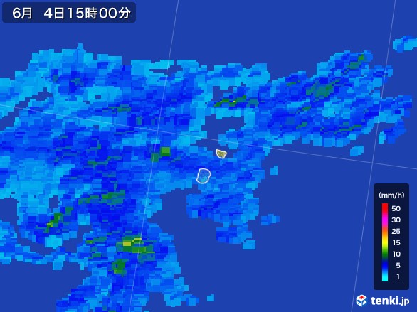 南大東島(沖縄県)の雨雲レーダー(2017年06月04日)