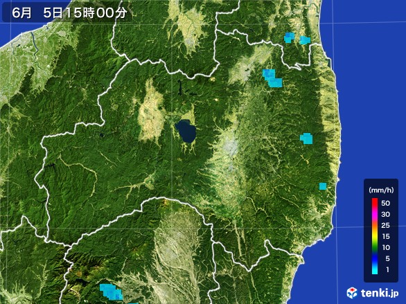福島県の雨雲レーダー(2017年06月05日)