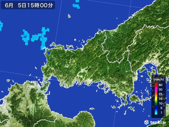 山口県の雨雲レーダー(2017年06月05日)