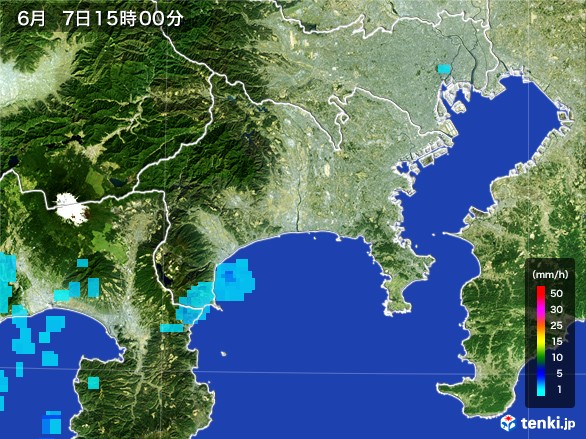 神奈川県の雨雲レーダー(2017年06月07日)