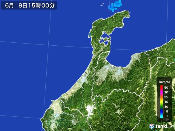 石川県の雨雲レーダー(2017年06月09日)