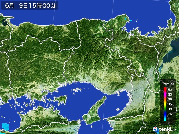 兵庫県の雨雲レーダー(2017年06月09日)