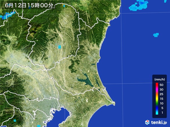 茨城県の雨雲レーダー(2017年06月12日)