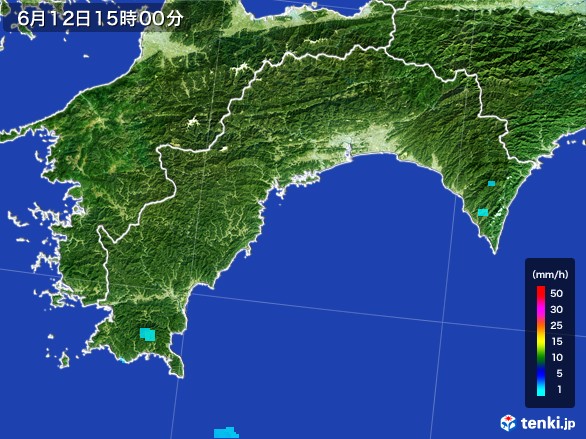 高知県の雨雲レーダー(2017年06月12日)