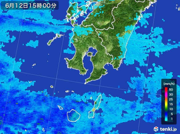 鹿児島県の雨雲レーダー(2017年06月12日)