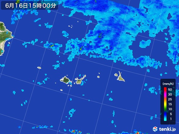 宮古・石垣・与那国(沖縄県)の雨雲レーダー(2017年06月16日)