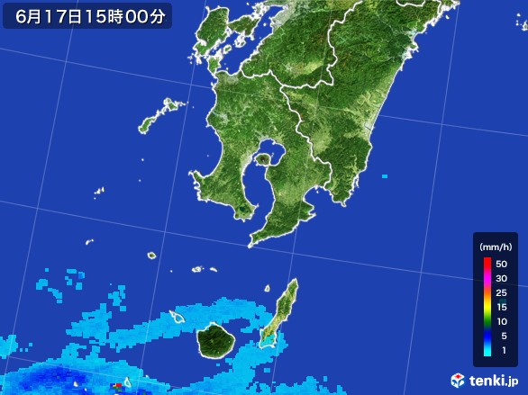 鹿児島県の雨雲レーダー(2017年06月17日)