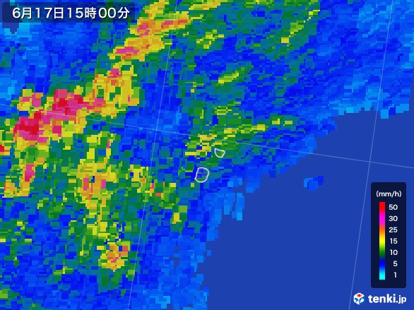 南大東島(沖縄県)の雨雲レーダー(2017年06月17日)