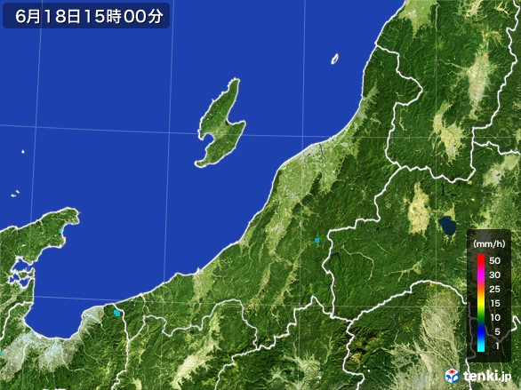 新潟県の雨雲レーダー(2017年06月18日)