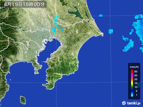 千葉県の雨雲レーダー(2017年06月19日)