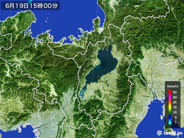 滋賀県の雨雲レーダー(2017年06月19日)