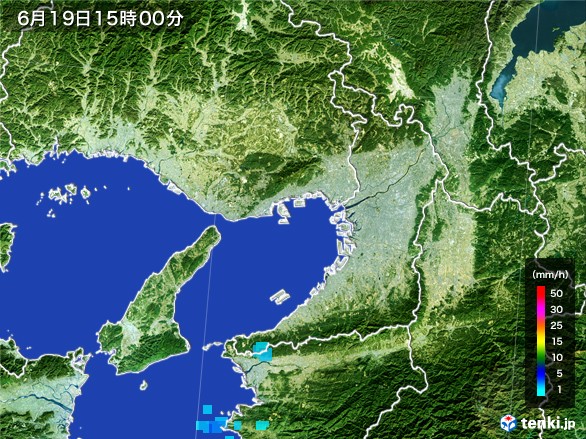 大阪府の雨雲レーダー(2017年06月19日)