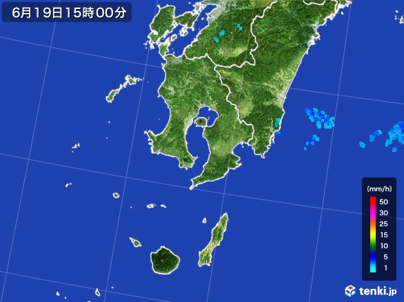 鹿児島県の雨雲レーダー(2017年06月19日)
