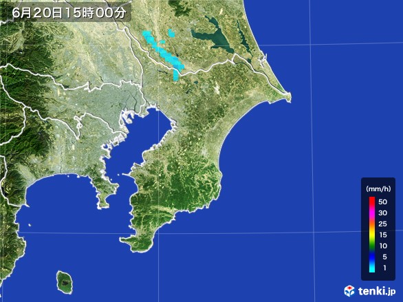 千葉県の雨雲レーダー(2017年06月20日)